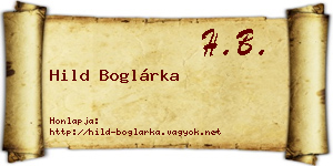 Hild Boglárka névjegykártya